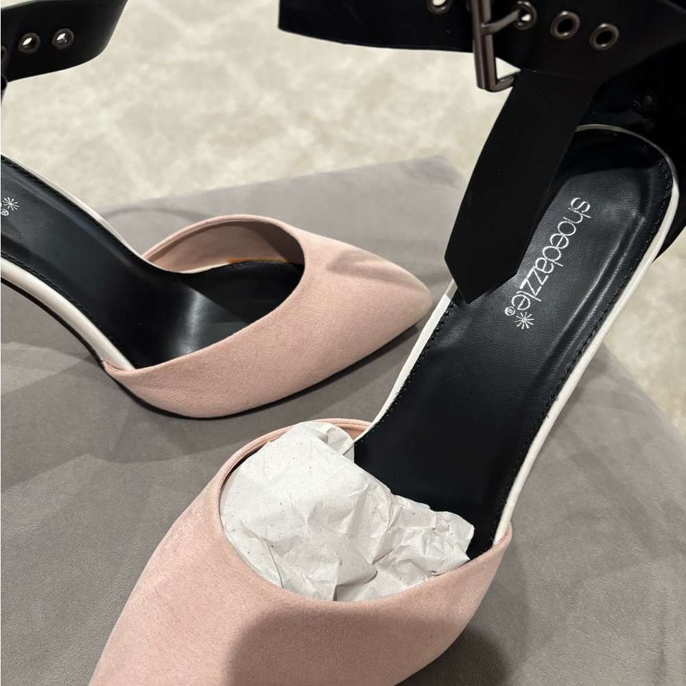Shoe Dazzle Pink Heels with Sleek Pointed Toe